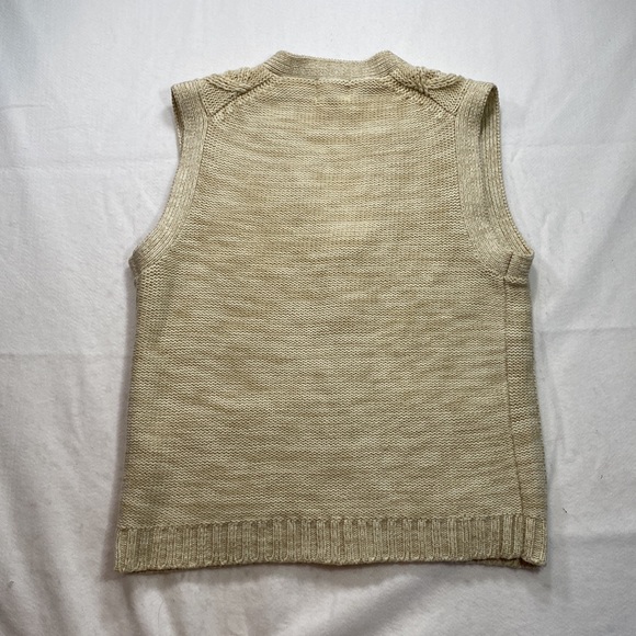 Thane Sweater Vest Button Up Tan Cream Womens Size L - Picture 2 of 13